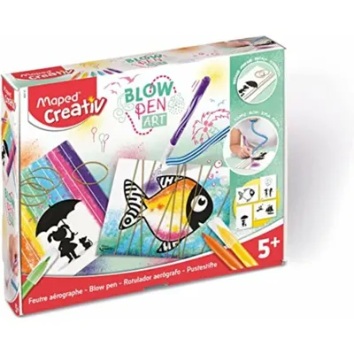 Produktbild von Blow Pen String Art  (Schlauch,Stifte,Blidvorlagen,Gummi)