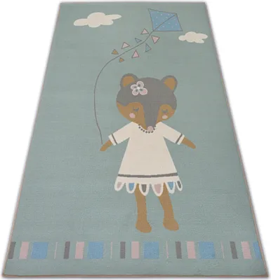 Produktbild von Teppich für Kinder LOKO Maus grün Antirutsch Grün 160x220 cm
