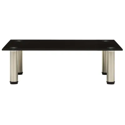 Image de vidaXL Table TV 60x35x17 cm noir verre trempé