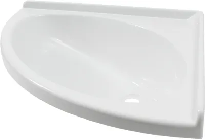 Zdjęcie produktu dla Umywalka Umywalka narożna do kampera przyczepy kempingowej łodzi 420 x 420 x165 mm owalna biała