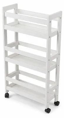 Zdjęcie produktu dla Wąski regał łazienkowy na kółkach, 3 półki KLUK, 38 x 15 x 76 cm