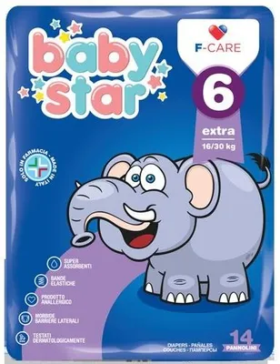 Obrázok produktu pre PLIENKY FARBAMA BABYSTAR XL, 16/30 kg, 14 kusov, veľkosť 6