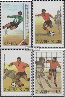 Produktbild von Briefmarken Sambia 1986 Mi 360-363 (kompl.Ausg.) postfrisch Fussball WM Mexiko