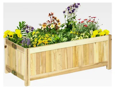 Produktbild von Hochbeet, Klappbarer Pflanzkasten aus Tannenholz, 70 x 30 x 25 cm