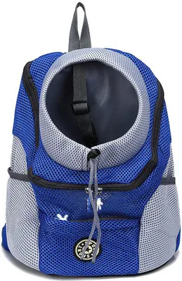 Immagine prodotto di Borsa trasportino per cani, zaino per cani, borsa da viaggio regolabile a mani libere per cani di piccola e media taglia Gatti, blu, M