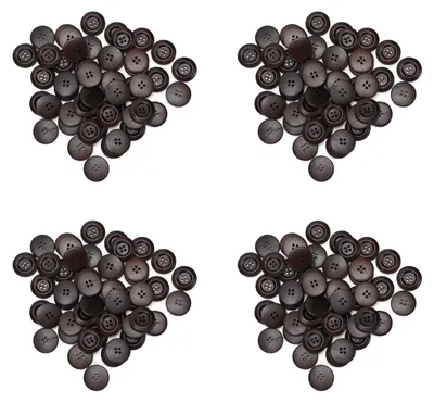 Productafbeelding van 200 houten knopen, 4 gaten, 25 mm, donkerbruin (kleur van koffie), geschikt voor jassen, kleding, decoratie en accessoires