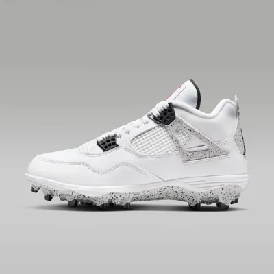 Produktbild von Nike Air Jordan 4 Retro Cleat "White Cement" Football, Weiß, Größe: 40.5