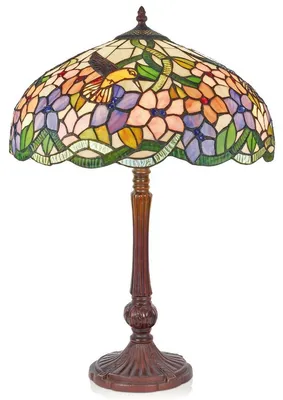 Produktbild von Casa Padrino Tiffany Tischleuchte Mehrfarbig Ø 40 x H. 62 cm - Handgefertigte Hockerleuchte im klassischen Stil
