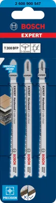 Zdjęcie produktu dla Bosch T 308 BFP, Ostrze wyrzynarki, Panel laminowany, Płyta gipsowa, Bimetaliczny, Stal nierdzewna, 2 mm, 5 cm