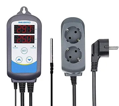Thermostat programmierbar Timer-Steckdose 12 Temperaturen WiFi grau
