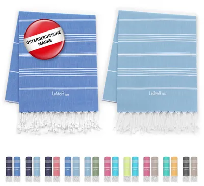 Produktbild von Set mit 2 Hammam-Handtüchern aus 100 % Baumwolle, 95 x 180 cm