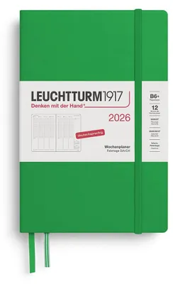 Immagine prodotto di LEUCHTTURM1917, pianificatore settimanale in formato B6+, copertina morbida, edizione 2026, 12 mesi, con segnalibro