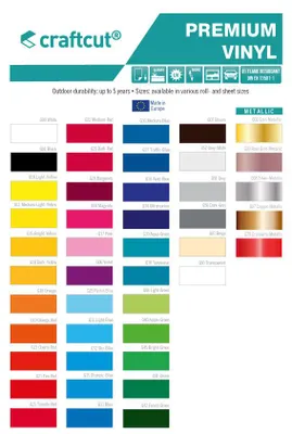 Produktbild von craftcut - Farbkarte Vinylfolien in glänzend