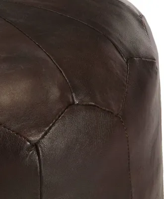 Obrázek produktu pro vidaXL Puf tmavě hnědý 40 x 35 cm Pravá kozí kůže