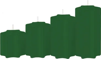 Produktbild von 4er Set Sternkerzen abgestuft Fairway Grün Ø 5 cm