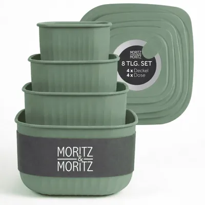 Produktbild von Moritz & Moritz Vorratsdosen 4er Set luftdicht mit Deckel quadratisch grün
