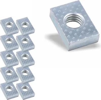 Produktbild von 10x Nutenstein | Gewindeplatte 20x13x5 mm M6 Gewinde mittig | Stahl galvanisch verzinkt