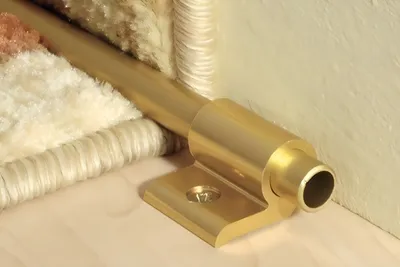 Produktbild von Effector Teppichstangen aus eloxiertem Aluminium - elegante Treppenläuferstange - (1,35 Meter Gold) Teppichstange rund Dekoration Stufenleiste Aluprofil