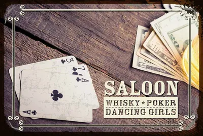 Produktbild von vianmo Holzschild 20x30 cm Saloon Whisky Poker Dancing