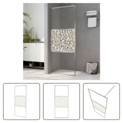 Produktbild von The Living Store Duschwand für Begehbare Dusche ESG-Glas Steindesign 100x195 cm