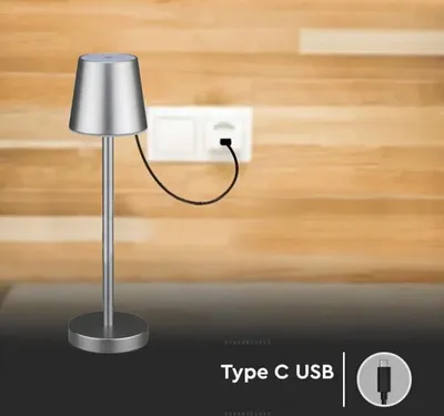 Immagine prodotto di Lampada da tavolo per ristorante e da scrivania a LED da 3 W con alimentazione USB e batteria integrata, 70 lm, VT-7703-10187, V-TAC