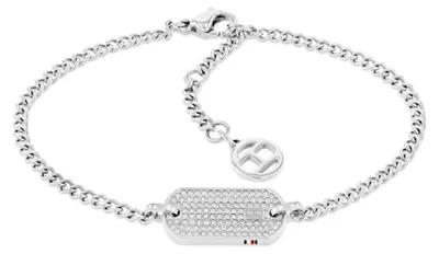 Produktbild von Damen Stahlarmband mit Kristallen Dog Tag 2780863