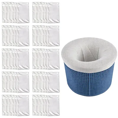 Produktbild von 50er Pack Pool Skimmer Socken – wiederverwendbare Filternetze – Schutz von Pumpe, Filter & Skimmerkörben, für Aufstell- & Einbaupools