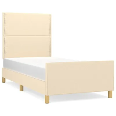 Image de vidaXL Cadre de lit sans matelas Crème 90x190 cm Tissu