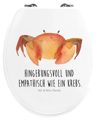 Produktbild von Mr. & Mrs. Panda Klo-Deckel Sternzeichen Krebs - Weiß - Geschenk, Klobrille, WC Brille, Aszendent, Meer, Krabbe, Klodeckel, Krebse, WC-Sitz, Toilettendeckel, Meerestier