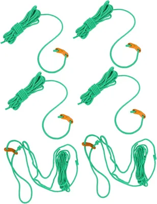Image de Cordes réfléchissantes pour tente - Cordes de camping - Activités de plein air - Visibilité accrue - Lot de 6 - Vert