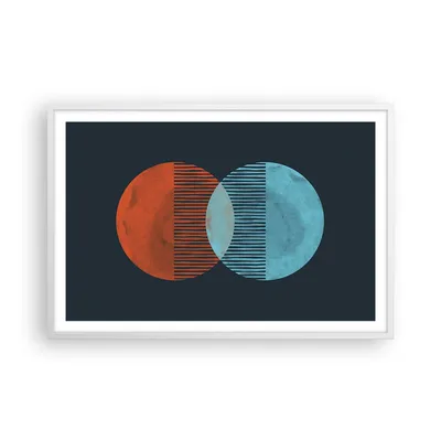 Produktbild von Gerahmtes Poster - Weißer Rahmen - Geometrie Abstraktion Minimalismus - 91,5x61 cm - Wand Bild - Wanddeko - Wandbilder - Kunstposter - Wandposter - Bilderrahmen - Bilder - Kunstdruck - P2WAA91x61-5042