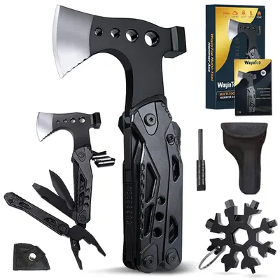 16-in-1 Multifunktionswerkzeug mit Hammer, Axt, Säge für Camping
