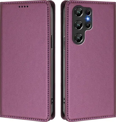 Produktbild von Handyhülle für Oukitel C61 / C61 Pro, Kunstleder Klapphülle Stoßfeste Magnetische Hülle mit Ständer Lila