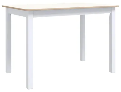 Produktbild von vidaXL Esstisch Weiß und Braun 114x71x75 cm Massivholz Gummibaum
