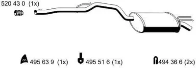 Produktbild von ERNST 520058 Endschalldämpfer für RENAULT TWINGO I (C06) Auspuff