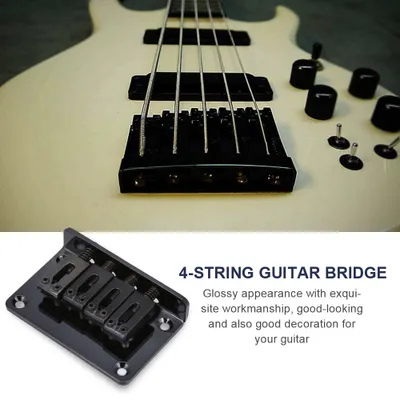 Zdjęcie produktu dla Mostek gitarowy, mostek do gitary elektrycznej, mostek stały, regulowany mostek gitarowy, 4-strunowy mostek gitarowy, mostek gitarowo-basowy, mostek basowy, mostek do ukulele