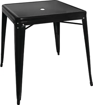 Immagine prodotto di Tavolo da bistrot quadrato in acciaio nero - 660 mm
