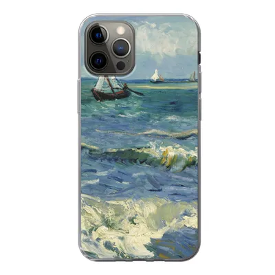 Produktbild von MuchoWow® Handyhülle Schutzhülle Hülle für iPhone 12 Pro Meereslandschaft bei Les Saintes-Maries-de-la-Mer - Vincent van Gogh Silikon Softcase Handy Hülle - Abdeckung