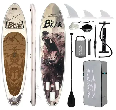 Immagine prodotto di Tavola gonfiabile SUP (Stand Up Paddleboard) - 350 x 90 x 15 cm - Superficie antiscivolo - Struttura stabile - Accessori completi - Adatta agli adulti