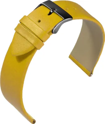 Produktbild von EULIT Uhrenarmband | Nappaleder gelb ohne Naht | Dornschließe, Stegbreite:20mm, Schließe:Schwarz