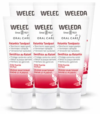 Zdjęcie produktu dla 6 sztuk pasty do zębów Weleda Ratanhia, pojemność 75 ml, zestaw ekonomiczny
