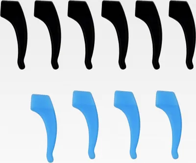 Produktbild von Silikon Antirutschüberzüge 5 Paare für Brillenbügelenden in Schwarz und Blau