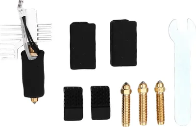 Produktbild von Keramik-Hotend-Kit für 3D-Drucker (Ersatz für Centauri 0,2 mm, 0,4 mm, 0,6 mm, 0,8 mm Düsen) inklusive Silikonhülle und Düsenbürste