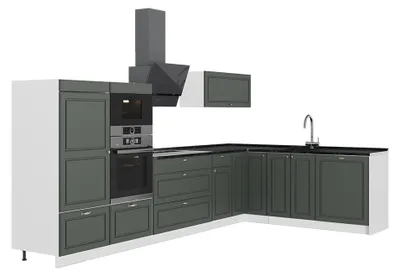 Imagen del producto de Cocina esquinera Vicco Fame-Line Verde dorado Casa de campo/Blanco 347 x 207 cm, ET Antracita, Model 63633