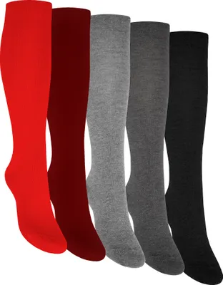 Produktbild von 5 Paar für Damen & Herren (uni) in Farben Rot-Grau-Mix 47/50