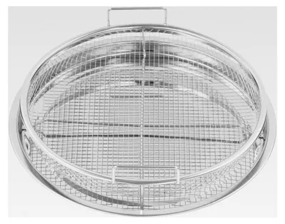 Produktbild von Backofen-Backkorb und Schale Set, Rundes Gittertablett aus Edelstahl, Antihaft Backblech für Backofen und Heißluftfritteuse
