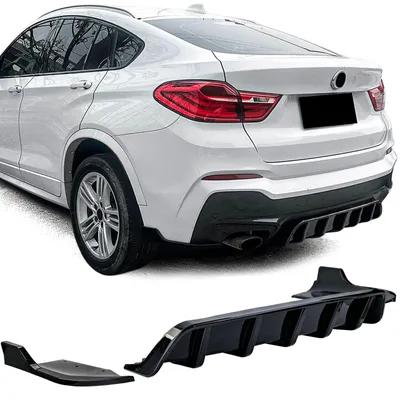 Für BMW X4 F26 2014-2018 Heckdiffusor Diffusor SCHWARZ GLANZ mit Splitter in der Farbe SCHWARZ von Carparts-Online GmbH