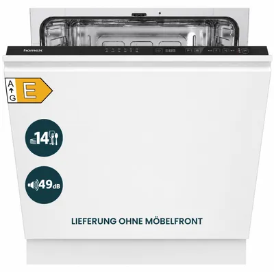Produktbild von homeX DWFI601449E Geschirrspüler 60 cm, Spülmaschine vollintegrierbar - 14 Maßgedecke, 6 Programme, Einbaugeschirrspüler