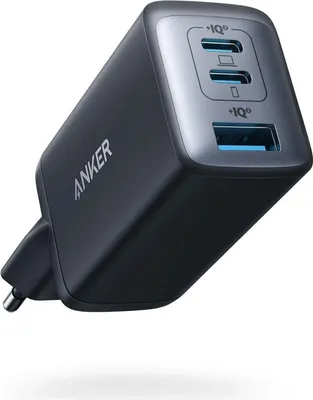 Image de Anker 735 GaN III Prime 3-Port 65W Charger, noir, 3 connecteurs, universel