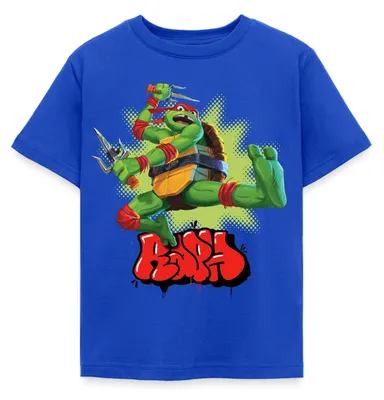 Produktbild von Spreadshirt TMNT Mutant Mayhem Mit Turtle Raph Kinder T-Shirt, 122/128 (7-8 Jahre), Royalblau